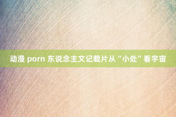 动漫 porn 东说念主文记载片从“小处”看宇宙