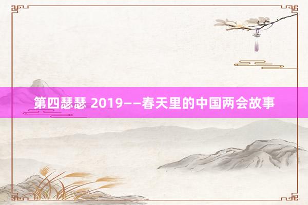 第四瑟瑟 2019——春天里的中国两会故事